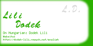 lili dodek business card